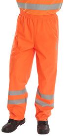 High-Visibility BSEEN PU Overtrousers Orange Size S - Waterproof Reflective Pants