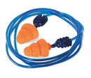 Orange Corded Tri Flange Reusable Ear Plugs SNR 34 for Superior Noise Reduction