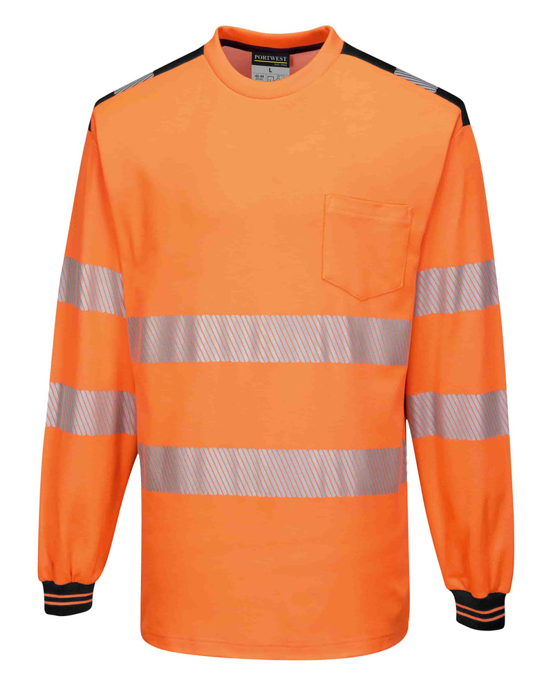 Polyester Hi-Vis Cotton Comfort T-Shirt L/S