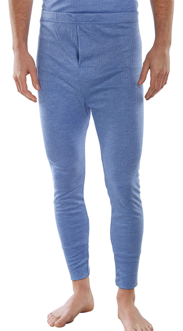 Thermal Long John Blue L - Warm Insulated Base Layer Pants For Cold Weather