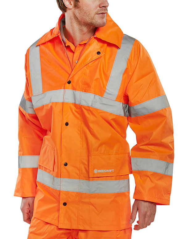 Lightweight Orange Jacket, Size L - High-Visibility Safety Wear
