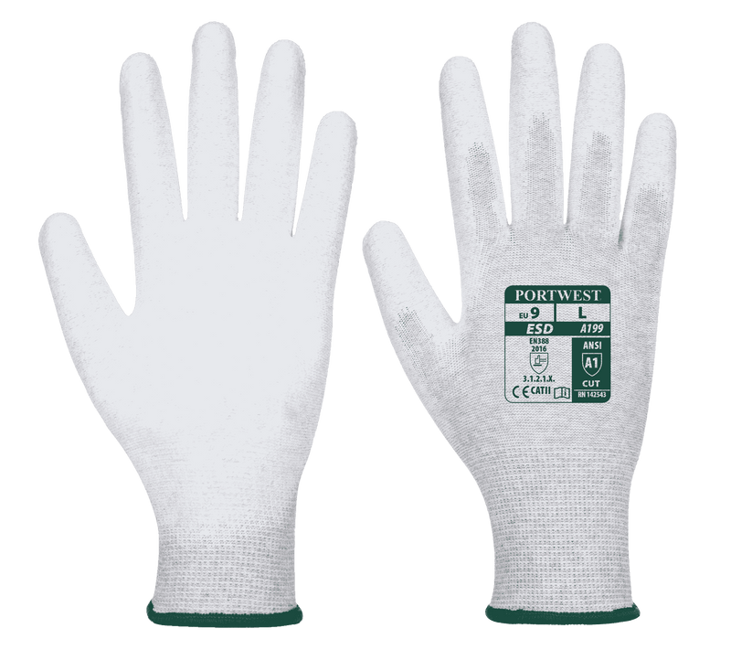 Vending Antistatic PU Palm Glove