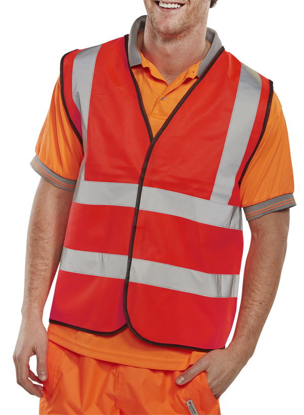 BSEEN Red Safety Vest 4XL - High Visibility Reflective Gear