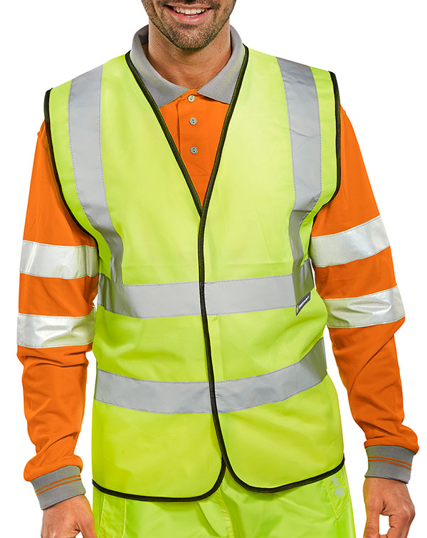 BSEEN Small Yellow Safety Vest, High Visibility Reflective Vest (Bulk Pack)