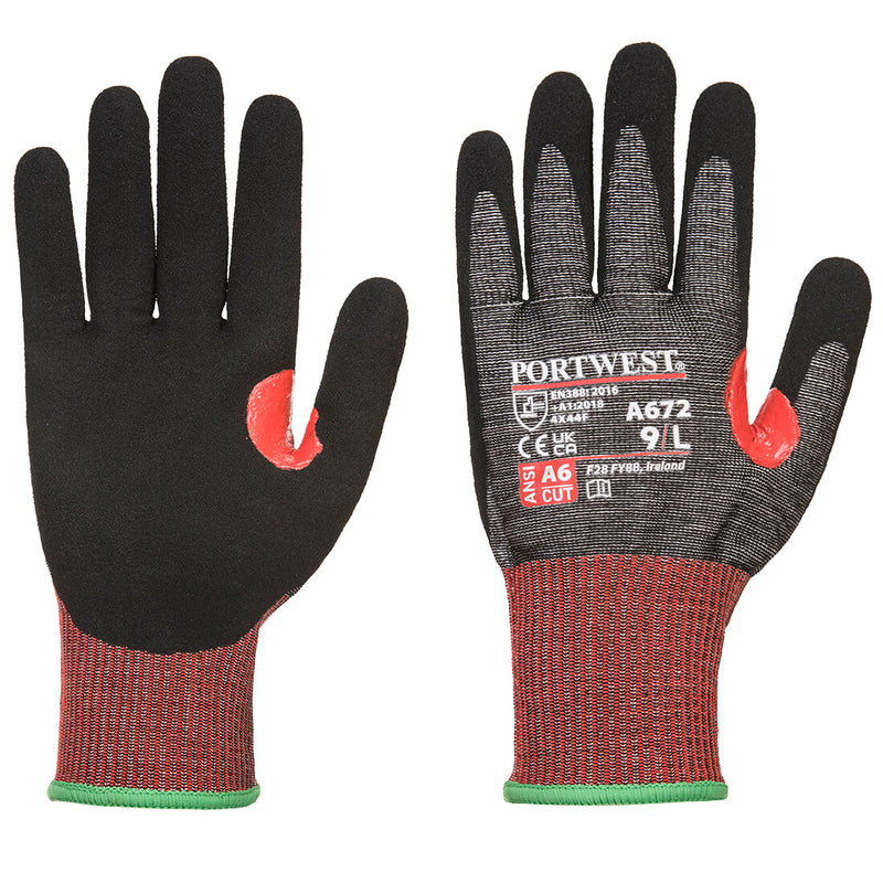 Dark Slate Gray CS AHR13 Nitrile Cut Glove - Black