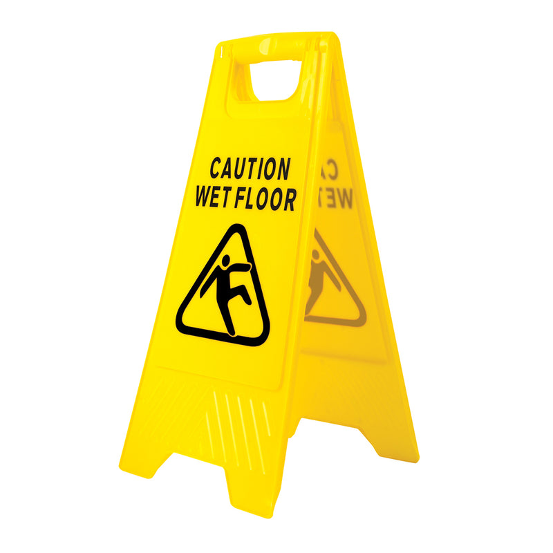 Gold Wet Floor Warning Sign